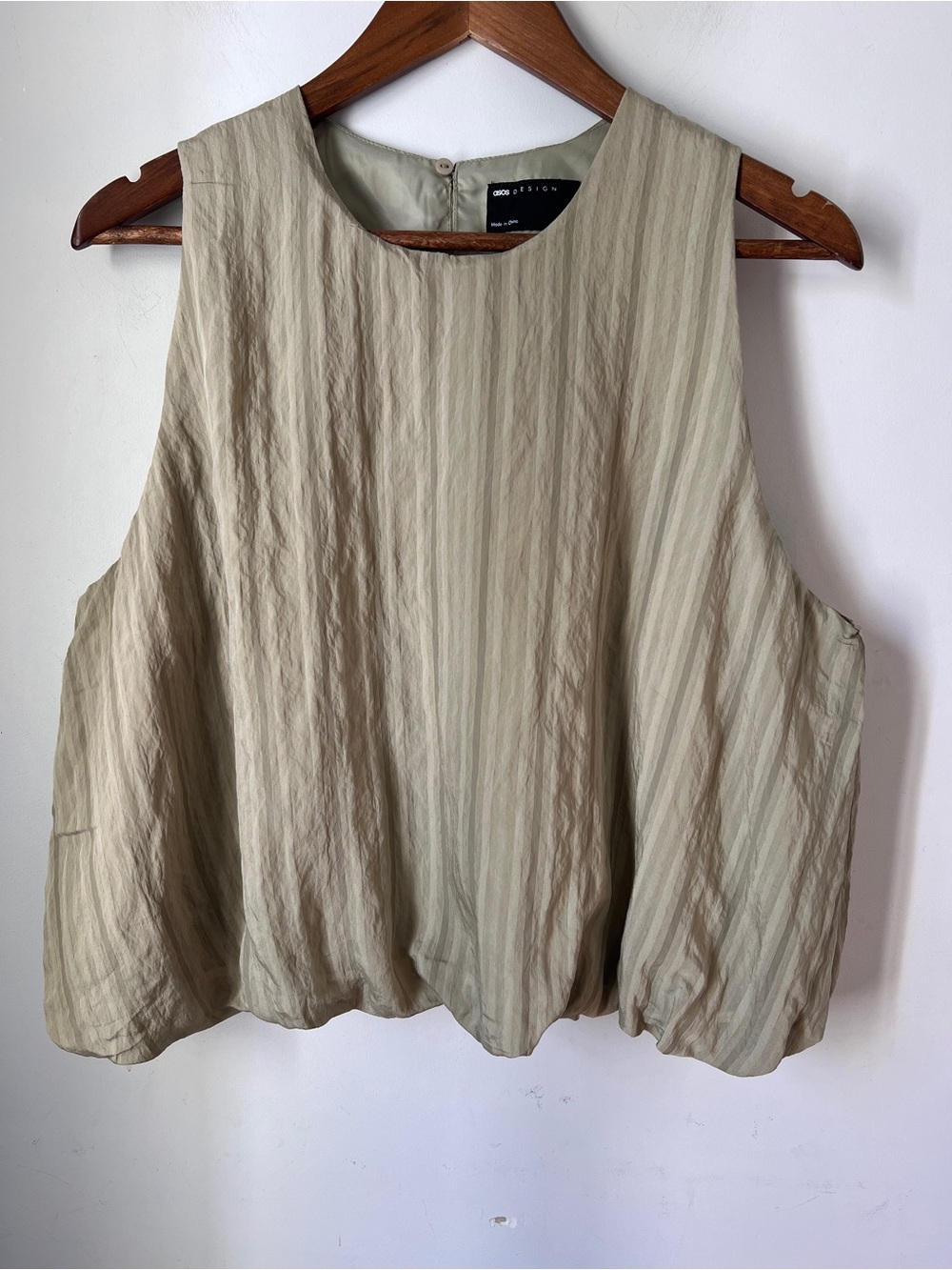 ASOS Light Olive Oversized Sleeveless Blouse